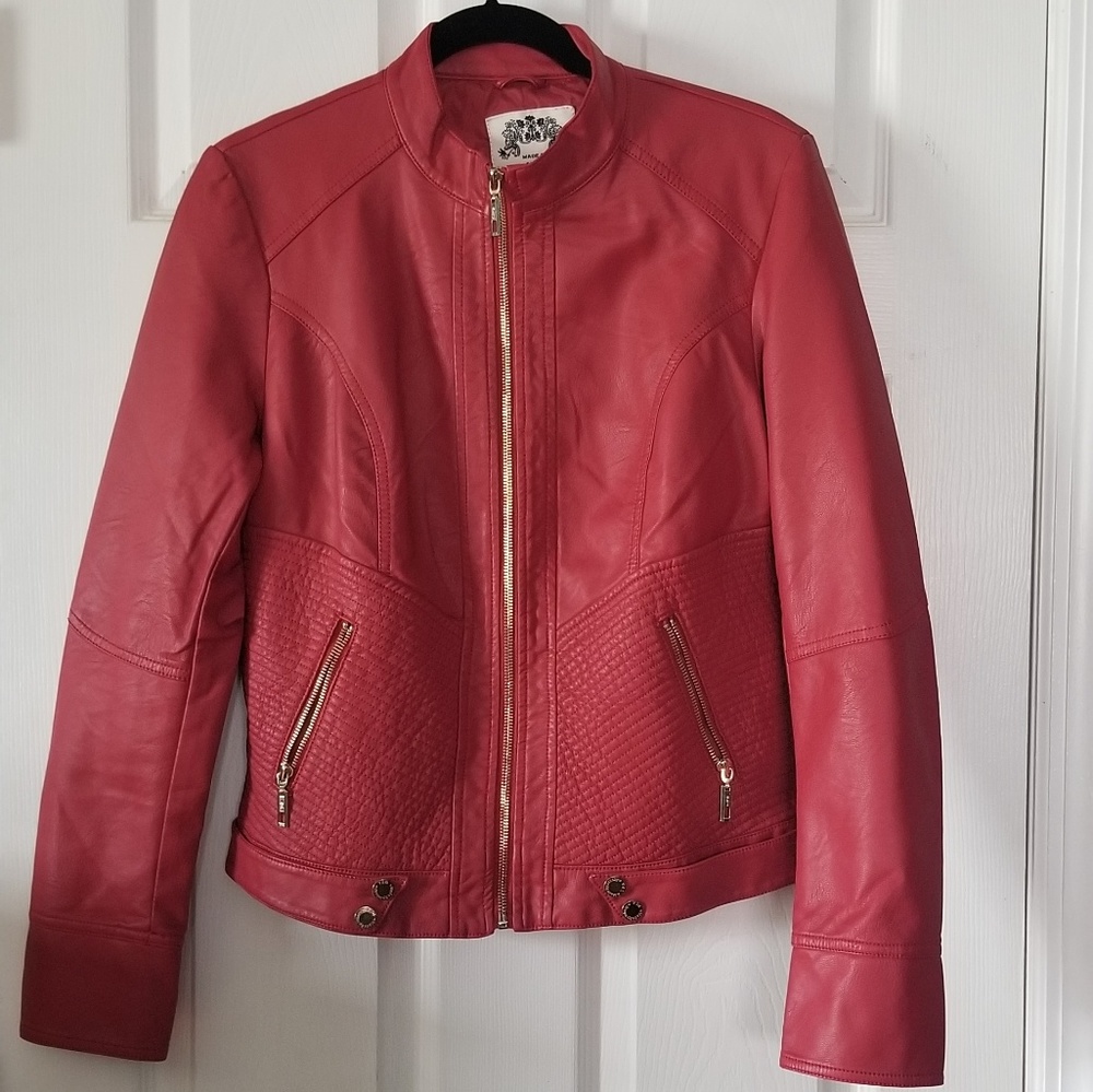 Made by Johnny Zip Up Moto Vegan Leather Jacket
